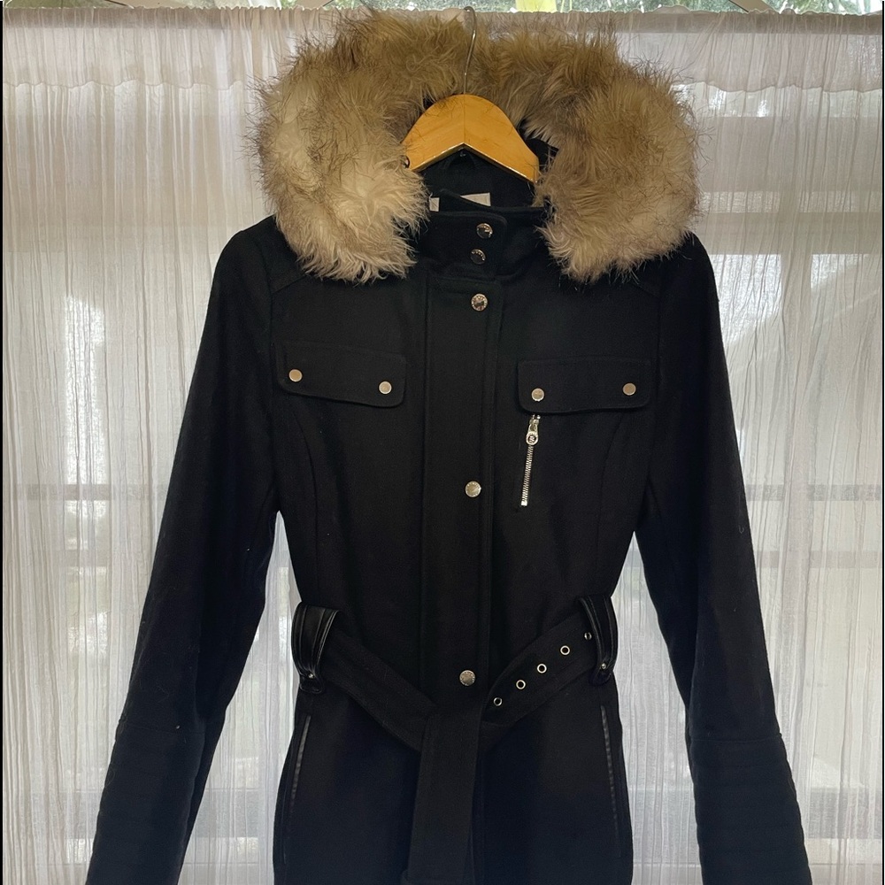 Laundry by Shelli Segal heavy black wool winter coat